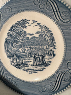 Royal China “Harvest” Blue Underglaze Transferware Plate, c. 1952