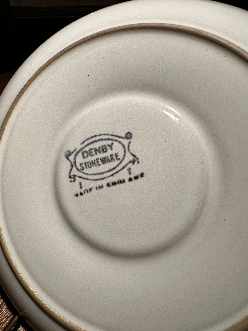 Vintage Denby Stoneware Saucer, Made in England, c. 1970s–1980s