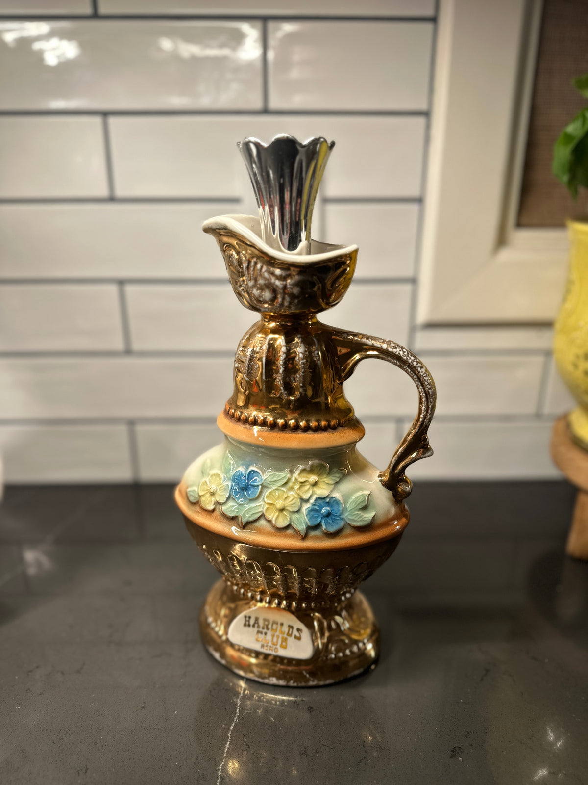 1976 Harolds Club Reno Jim Beam Regal China Gilt Floral Decanter