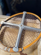 Vintage Davis Imperial Deluxe Wooden Tennis Racquet With Zephyr Press, Circa 1960s–1970s
