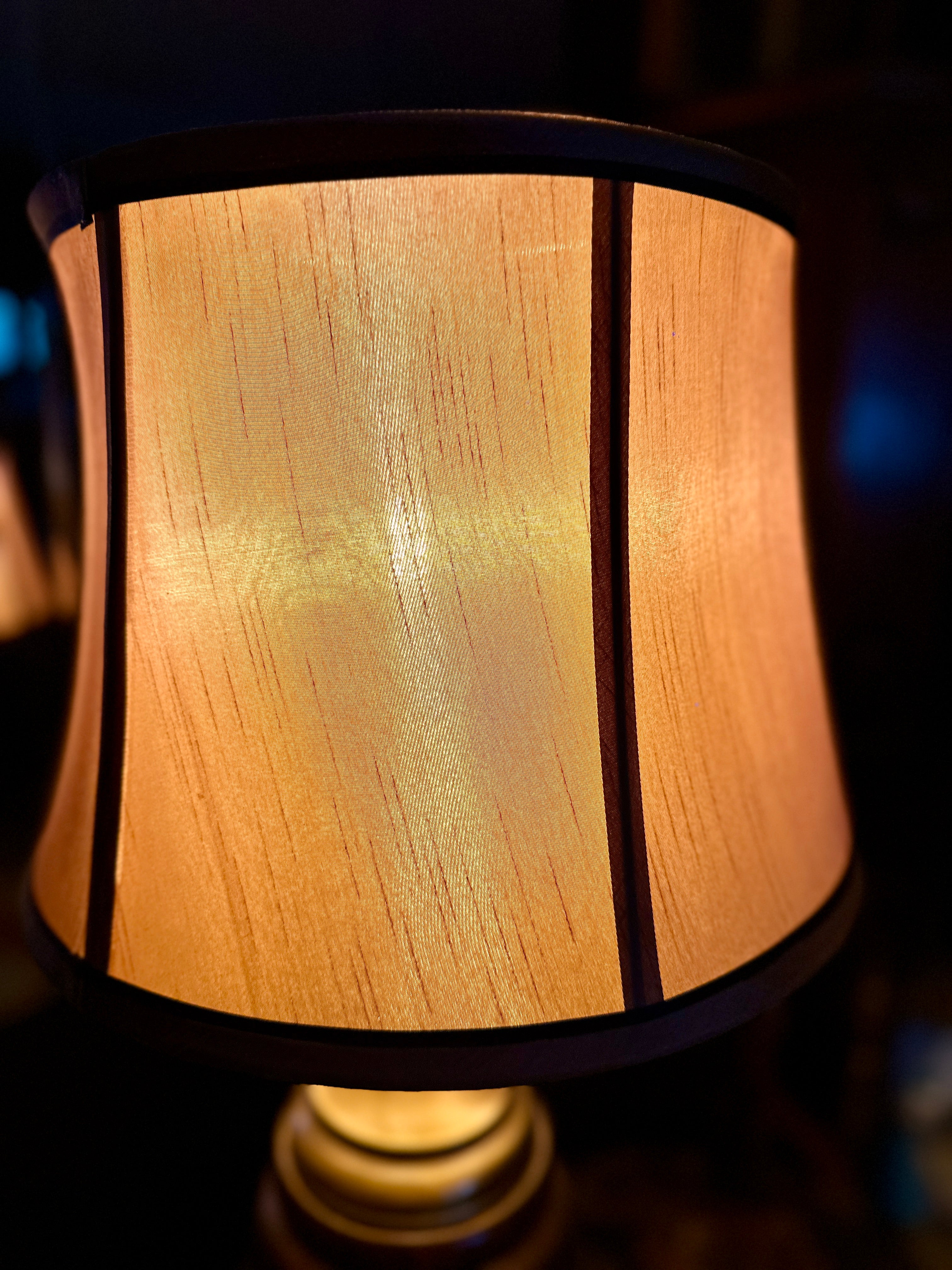 Vintage Turned Wood Table Lamp with Paneled Shade | Traditional Mid-Century Accent Lamp
