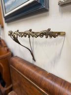 Antique Brass Acanthus Wall Shelf Bracket, No Glass, c. 1890–1930