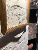 Mid Century Polychrome Gilt Wood Picture Frame with Glass c. 1940s-50s