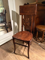 Late Victorian–Early Edwardian Carved Wood Side Chair, Circa 1895–1915
