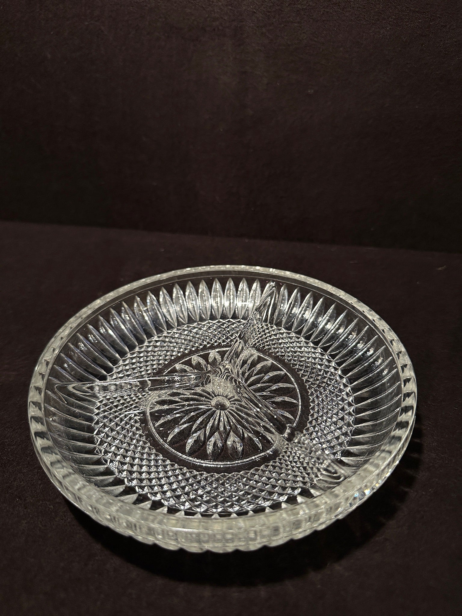 Pressed Glass Three-Part Relish Dish, c. 1960s