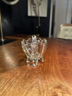 Vintage Pressed Glass Creamer with Scalloped Rim | Clear Glass Mini Pitcher