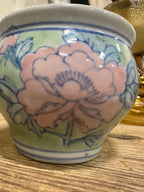 Chinese Export Peony Porcelain Miniature Cachepot, c. 1970s–1980s