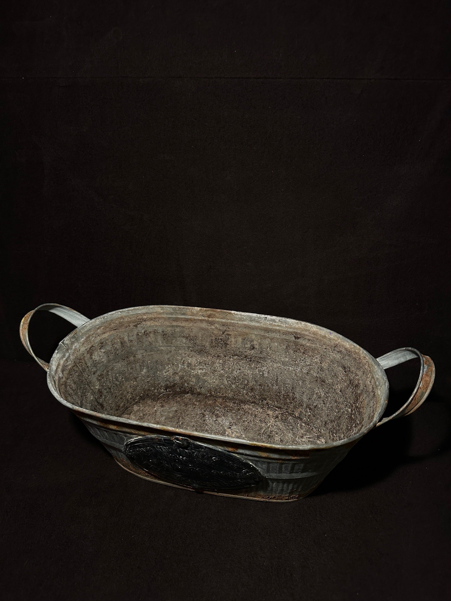 Vintage French Galvanized Metal Planter, Lyon Aviculture Prize d'Honneur 1957