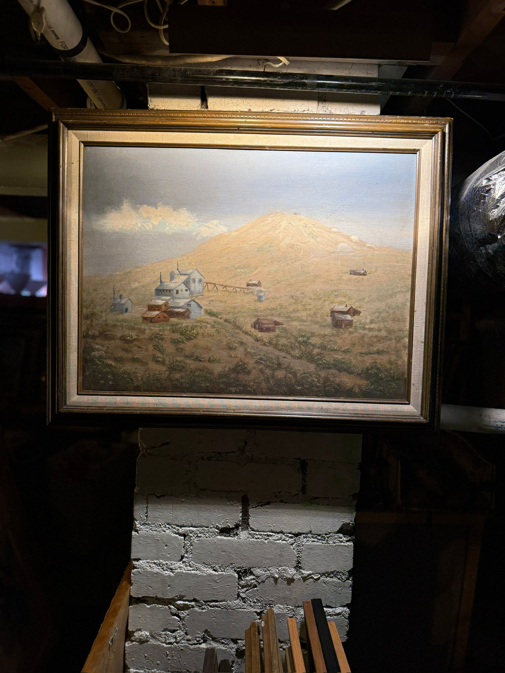 Terry Daugherty High Desert Settlement Landscape (1988) | Signed Oil Painting