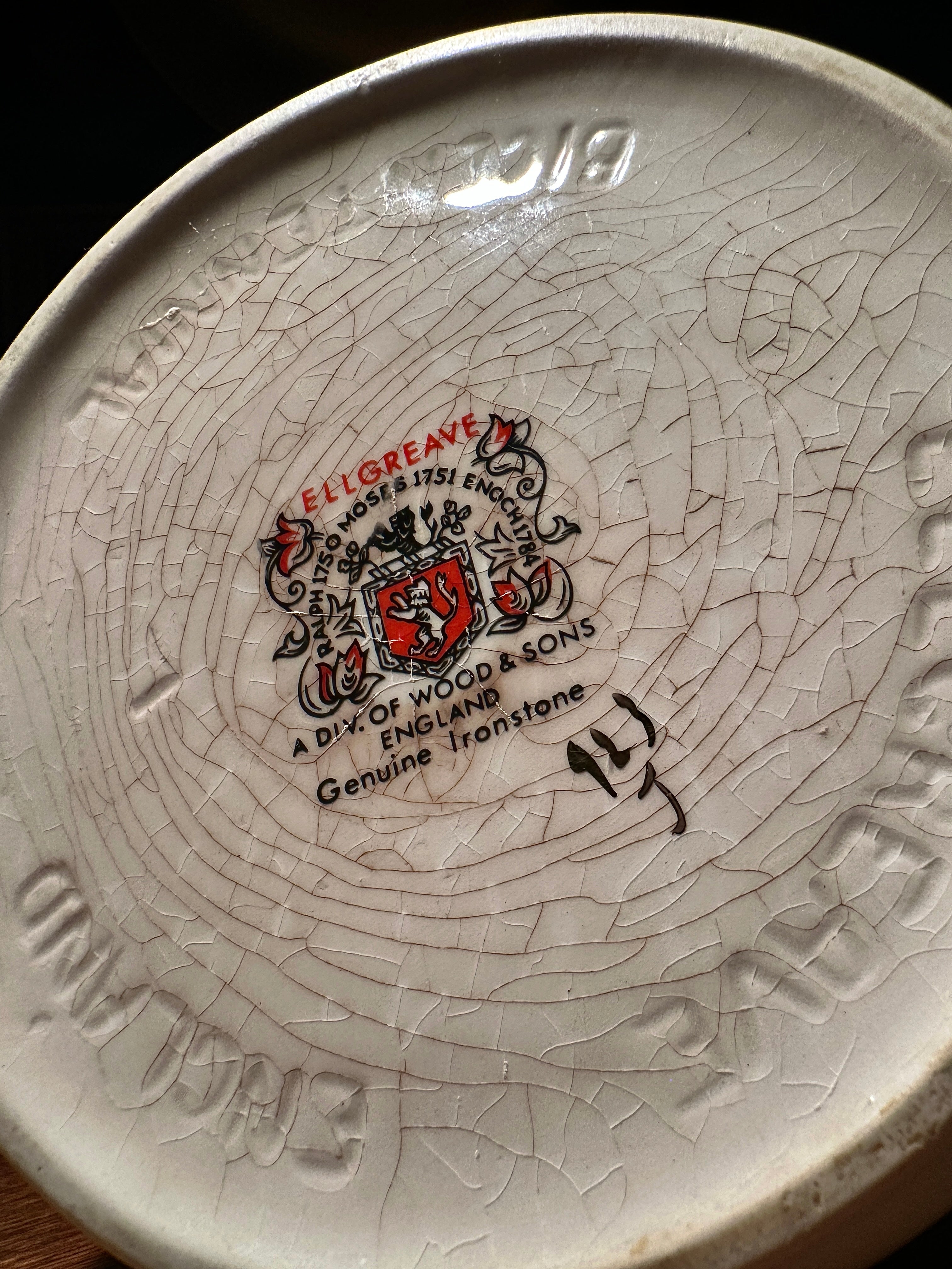 Vintage English Ironstone Teapot by Ellgreave | Forget-Me-Not Floral, 1940s–50s