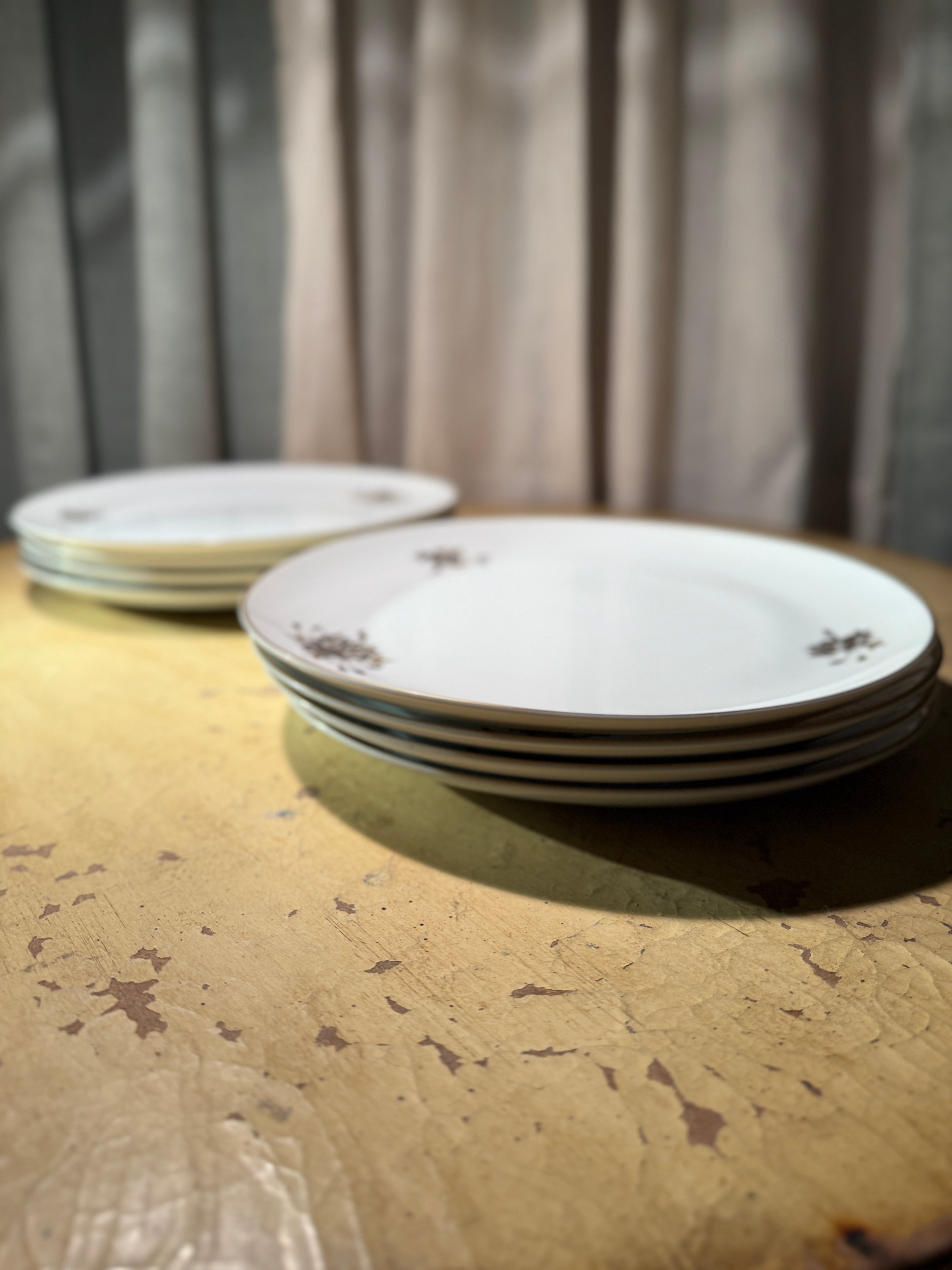 Fukagawa Arita Porcelain Dinner Plates Gold Floral Japan