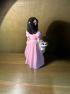 Duncan Ceramic Master Studio "Peggy in April" Hand-Painted Figurine, Girl with a Flower Basket, Moulded and Copyright-Dated 1949, Fresno, California