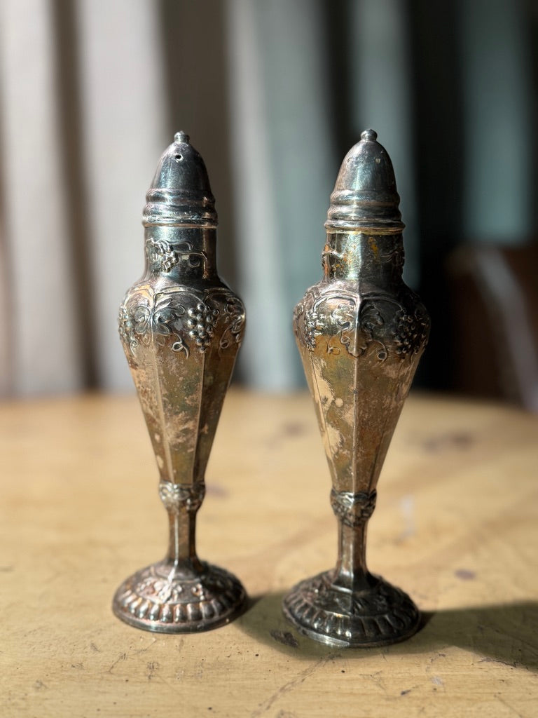 Pair of Antique TRENT Silverplate Salt & Pepper Shakers (c. 1910–1930)