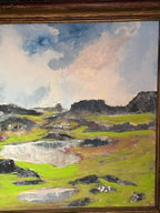Mid-Century Western Landscape Painting by Einar Petersen | “Black Rock Ranch” Oil on Canvas