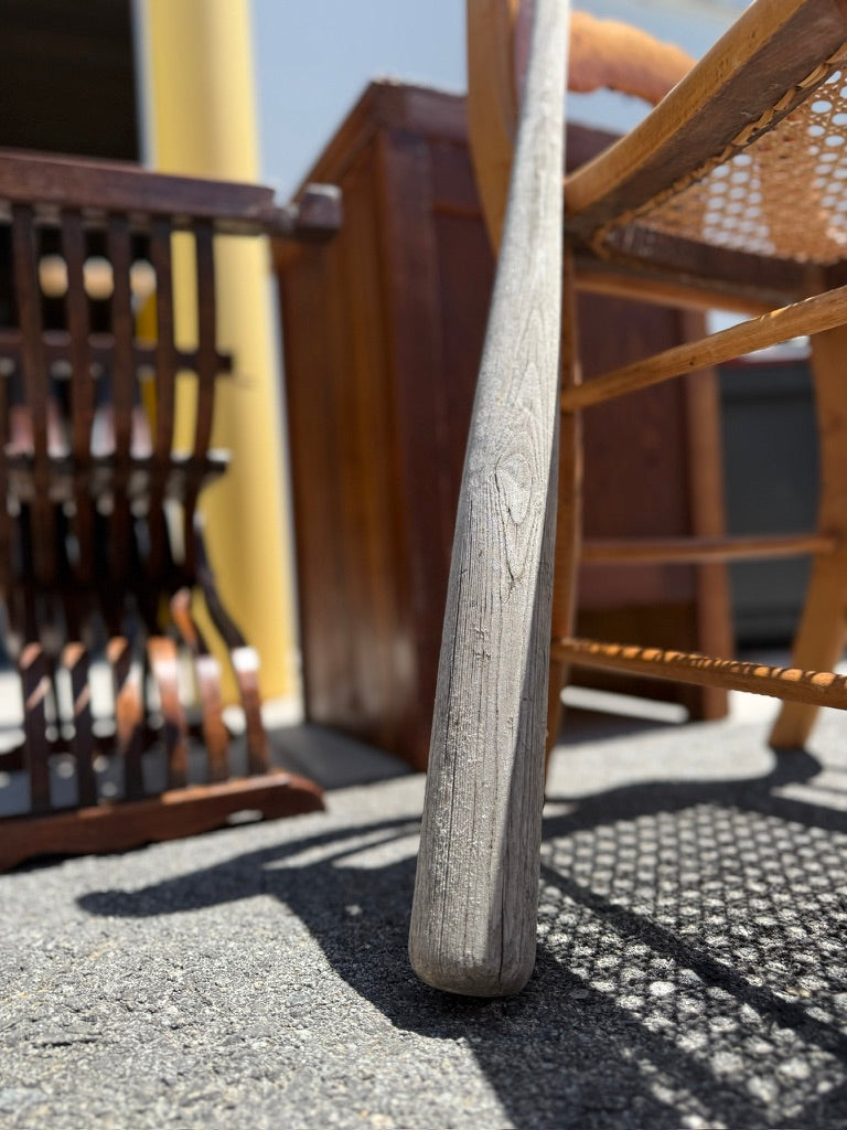 Antique Weathered Wooden Baseball Bat, Early 20th Century