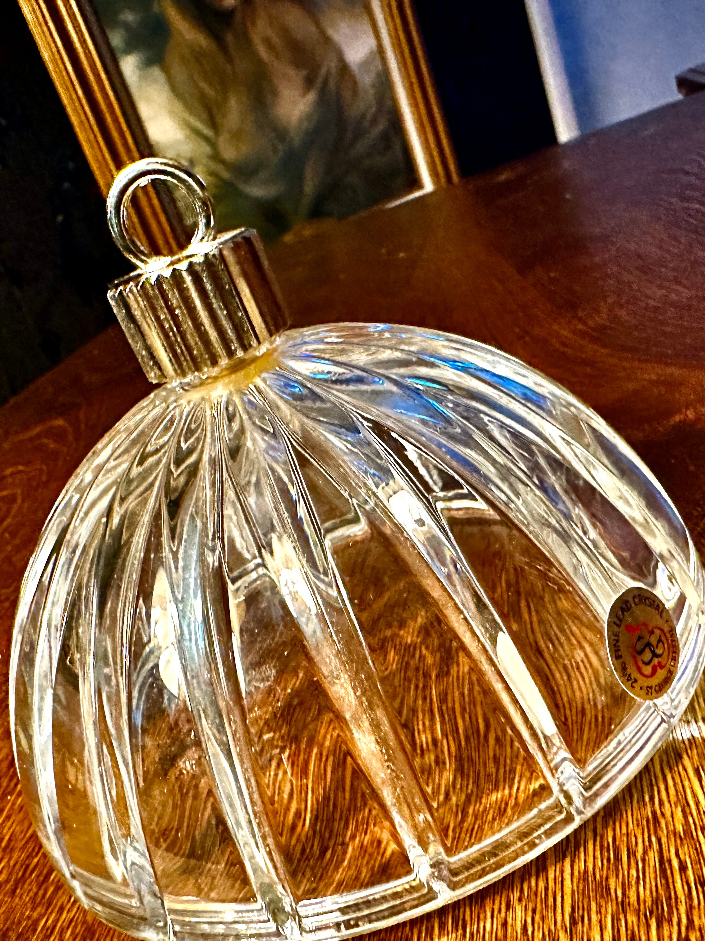Italian St George Crystal Lidded Dish, 24% Lead Crystal, Late 20th Century