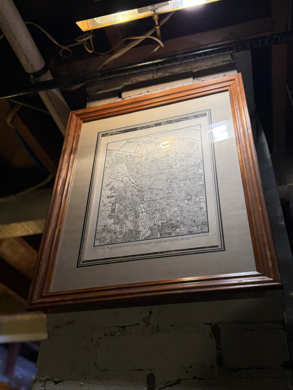 1939 Collier’s Map of Portland, Oregon | Framed City Map in Antique Wood Frame