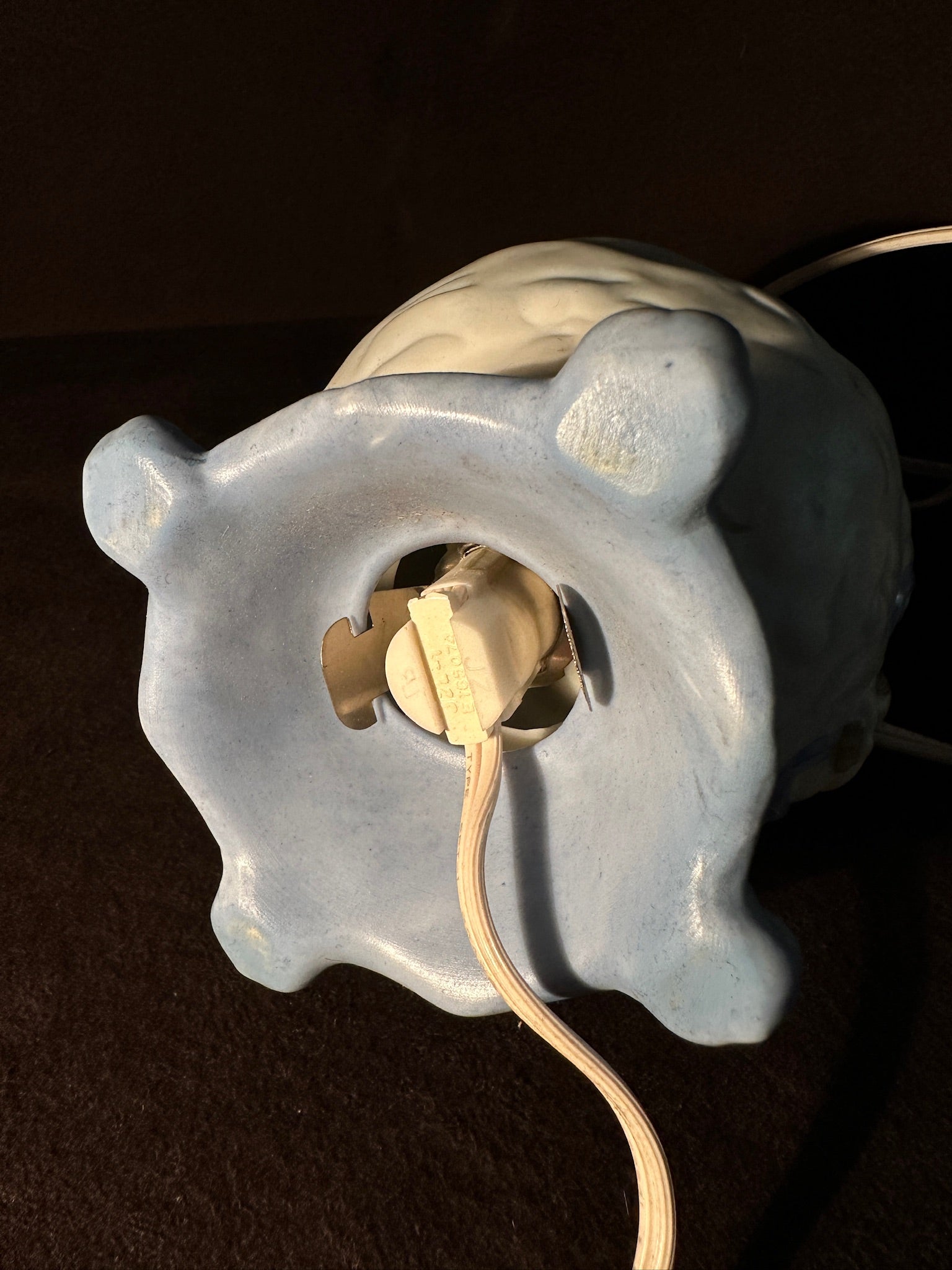 1940s Madonna and Child Ceramic Cherub Devotional Nightlight Lamp
