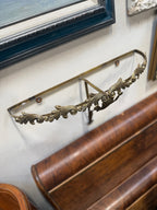 Antique Brass Acanthus Wall Shelf Bracket, No Glass, c. 1890–1930