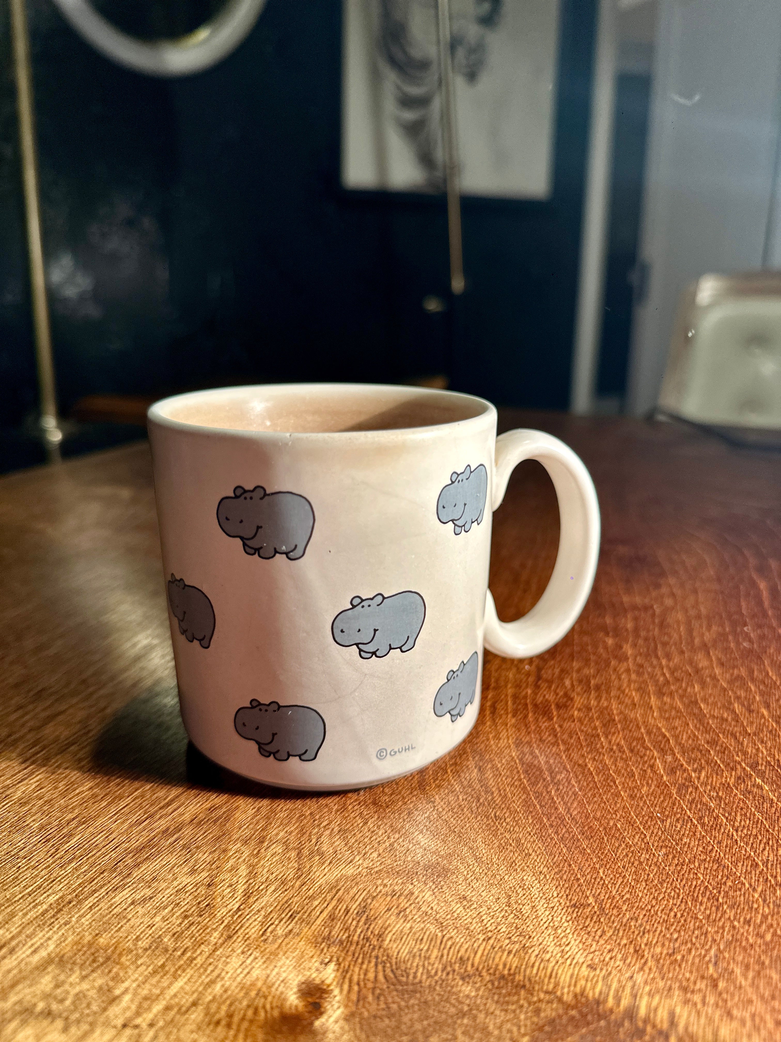 Vintage Hippo Mug Made in England | Playful Ceramic Animal Coffee Mug