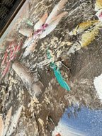Large Impasto Floral Still Life by Lee Reynolds for Vanguard Studios, Oil on Canvas in Dusty Rose, Sage and Cream, Signed, c. 1975–1985