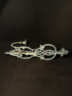 1950s Gothic Revival Fleur-de-Lis Cast Metal Wall Candle Sconce