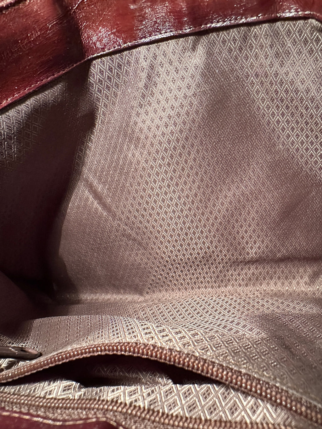 Burgundy Genuine Eel Skin Shoulder Bag, c. 1970s