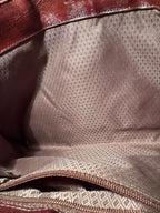 Burgundy Genuine Eel Skin Shoulder Bag, c. 1970s
