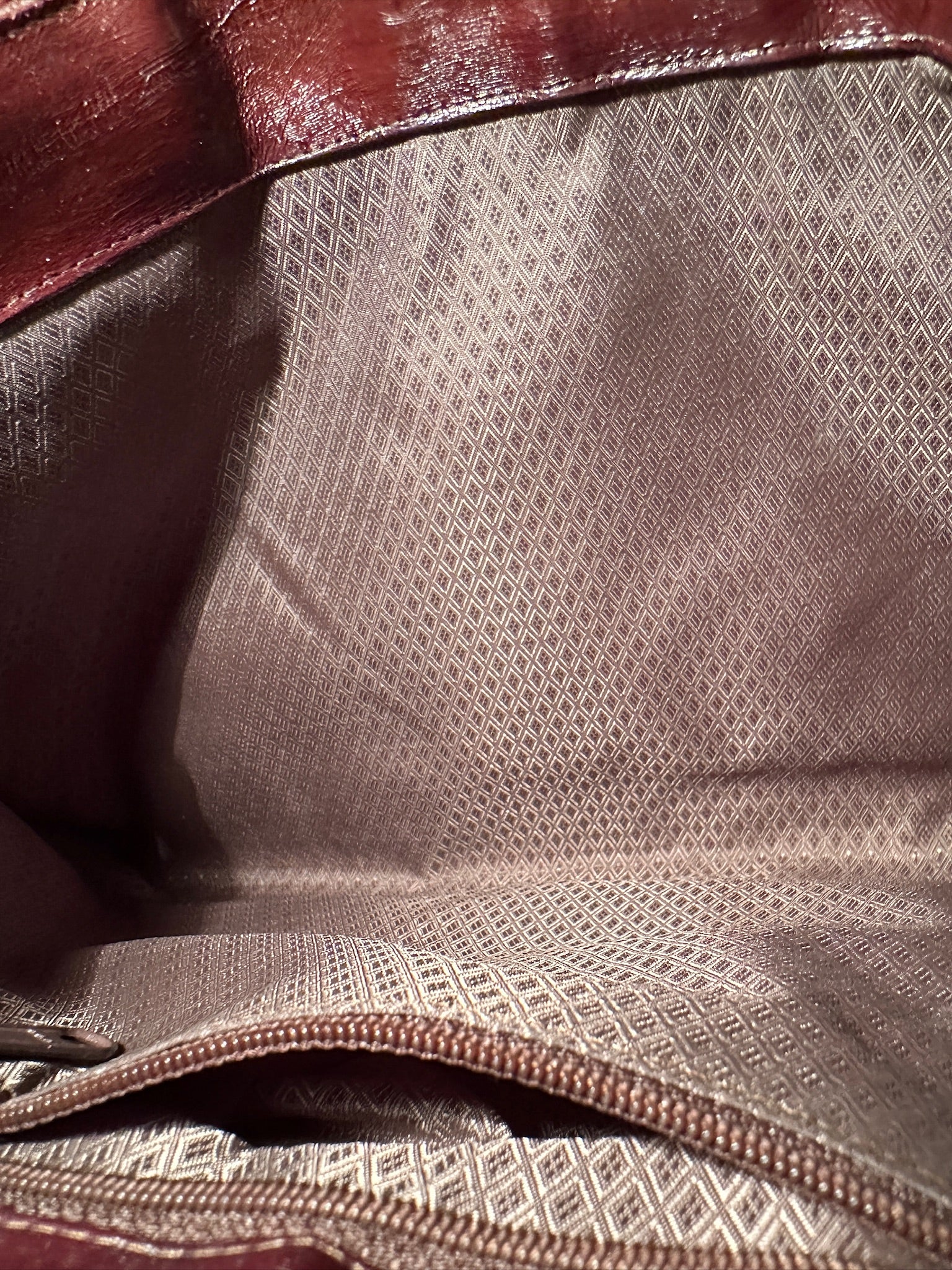 Burgundy Genuine Eel Skin Shoulder Bag, c. 1970s