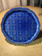 W. S. George “Petit Point” Cobalt Blue Plate (c. 1940s–1950s)
