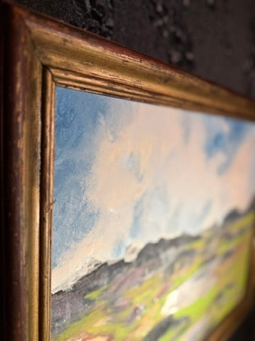 Mid-Century Western Landscape Painting by Einar Petersen | “Black Rock Ranch” Oil on Canvas