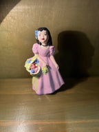 Duncan Ceramic Master Studio "Peggy in April" Hand-Painted Figurine, Girl with a Flower Basket, Moulded and Copyright-Dated 1949, Fresno, California