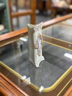 Bisque Porcelain Scroll-Form Bud Vase with Blue Jasper Cameo of a Dancing Maiden in a Gilt Rococo Cartouche, Attributed to Schafer & Vater, Germany, c. 1895–1915