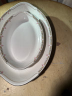 Antique Warwick China Serving Platters Floral Border USA