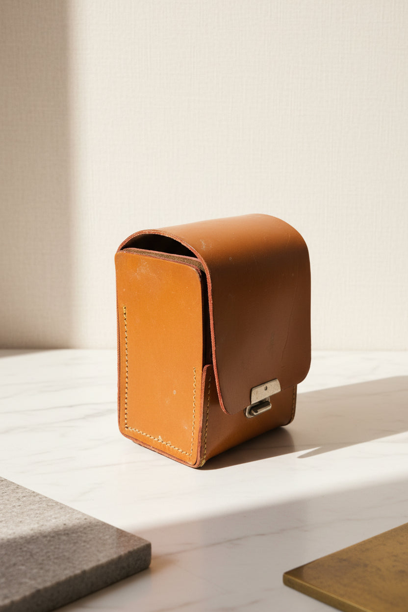 English Leather Travel Brush Case for The Broadway c. 1950s-1960s