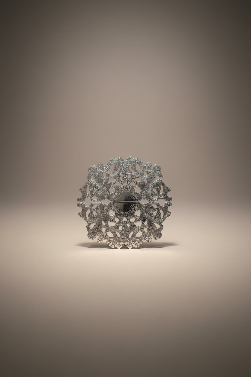 Vintage Expandable Silver-Plated Filigree Trivet (Mid-20th Century)