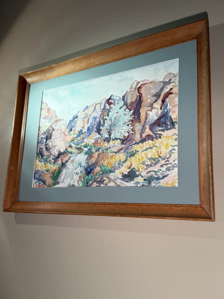 Southwestern Desert Landscape Watercolor Signed Kerry (c. 1960–1985)