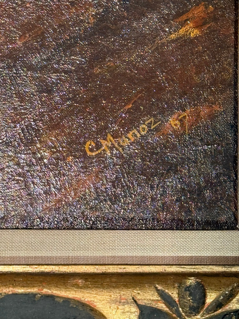 Mid-Century Still Life Painting by C. Munoz, 1967
