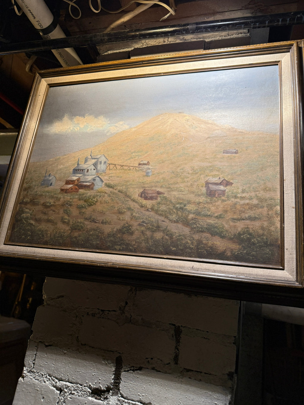 Terry Daugherty High Desert Settlement Landscape (1988) | Signed Oil Painting