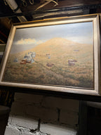 Terry Daugherty High Desert Settlement Landscape (1988) | Signed Oil Painting