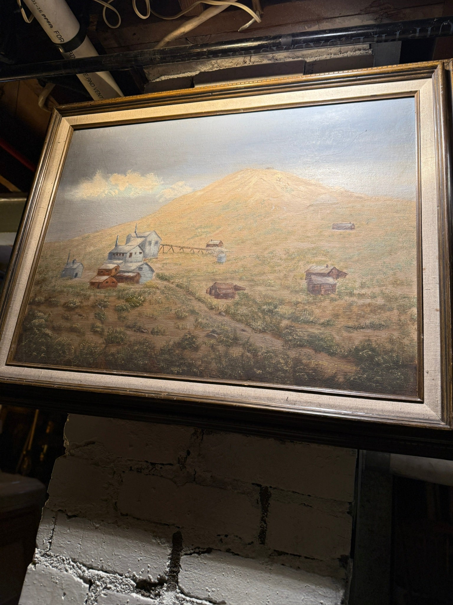 Terry Daugherty High Desert Settlement Landscape (1988) | Signed Oil Painting