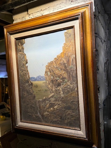 Terry Daugherty Canyon Landscape (1982) | Northern Nevada Oil Painting
