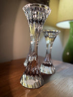 Vintage Cut Crystal Candlesticks, Set of Three, c. 1965