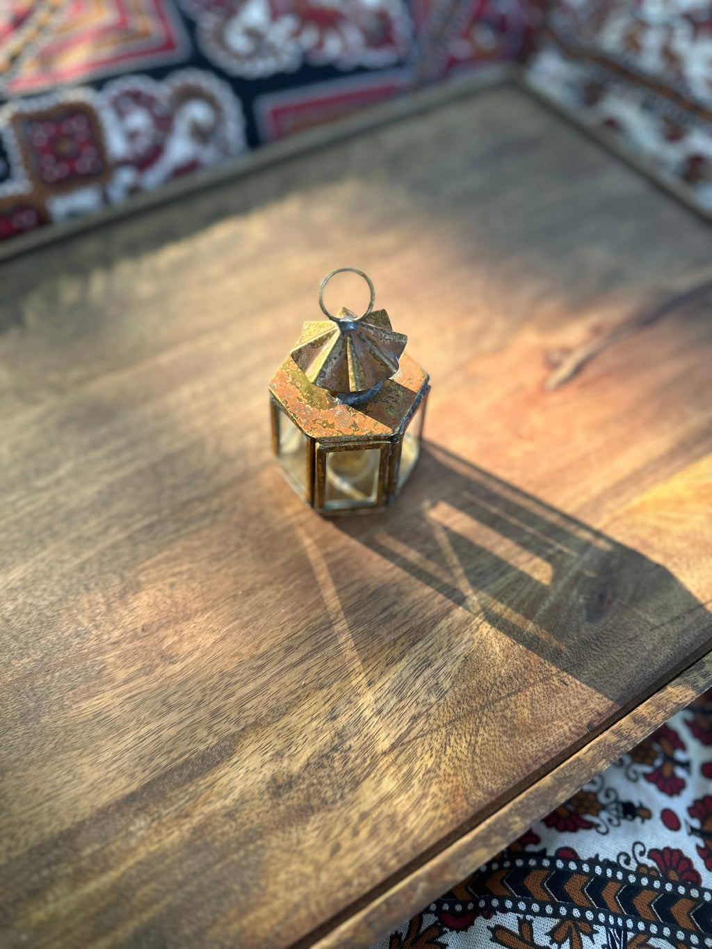 Brass and Glass Miniature Candle Lantern