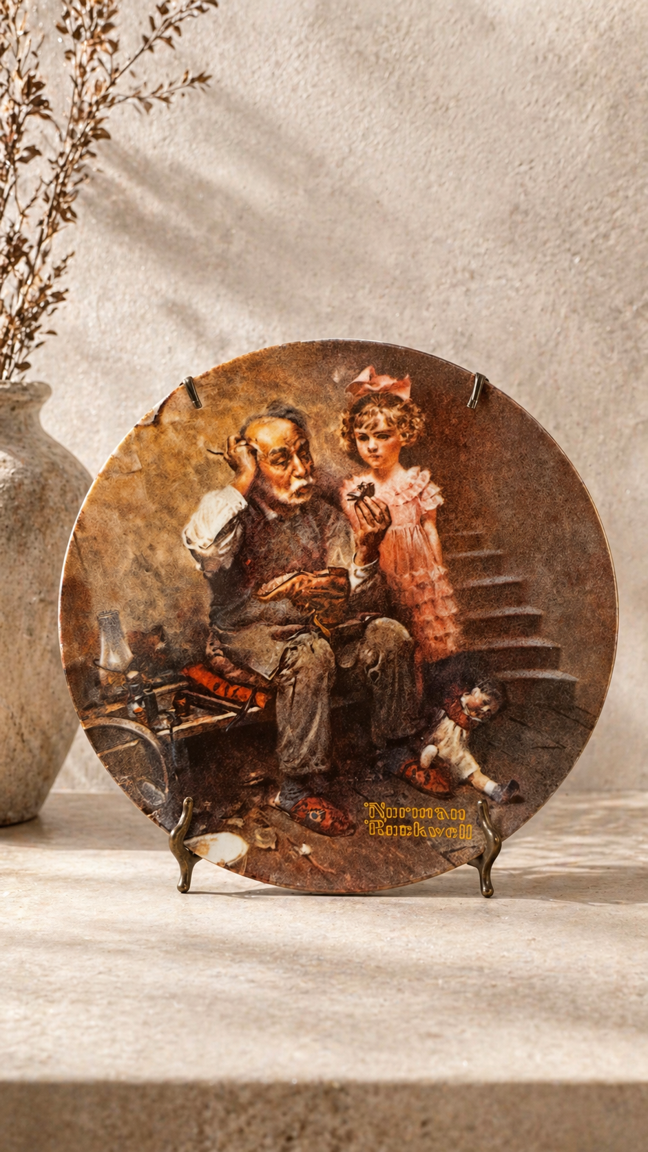 Vintage Norman Rockwell “The Cobbler” Knowles Plate, c. 1978
