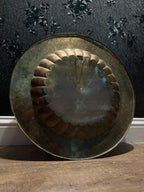 Large Indian Brass Wall Charger | 24” Hand-Chased Floral Repoussé