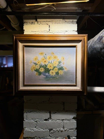Terry Daugherty Floral Still Life (c. 1980s) | Signed Oil Painting on Canvas