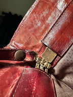 Burgundy Genuine Eel Skin Shoulder Bag, c. 1970s