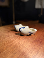 Antique Delftware Porcelain Miniature Clogs, Blue &amp; White, c. 1920–1940