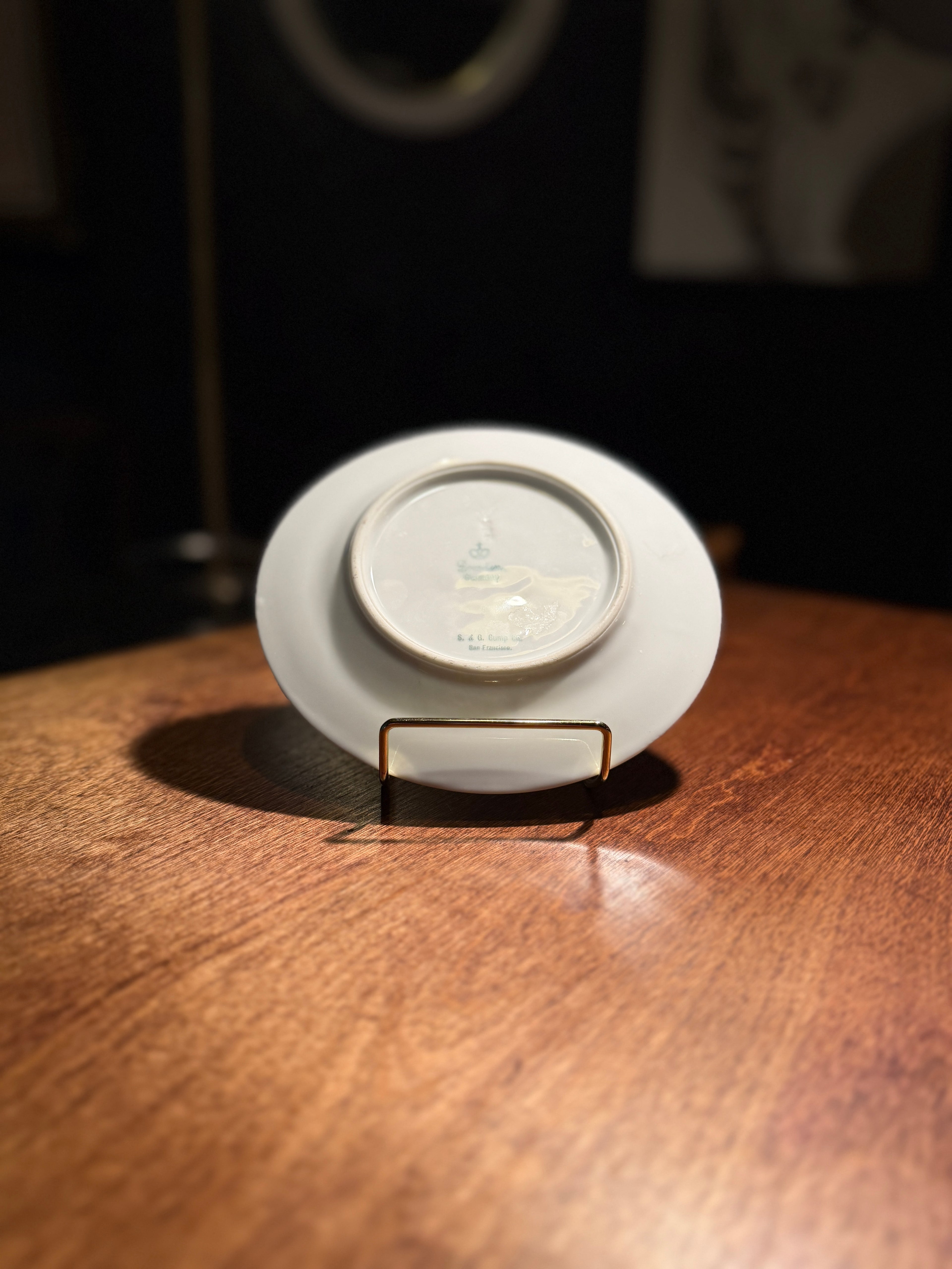 Antique Dresden Hand-Painted Floral Porcelain Plate for S. & G. Gump Co., San Francisco (c. Early 1900s) (Pair)